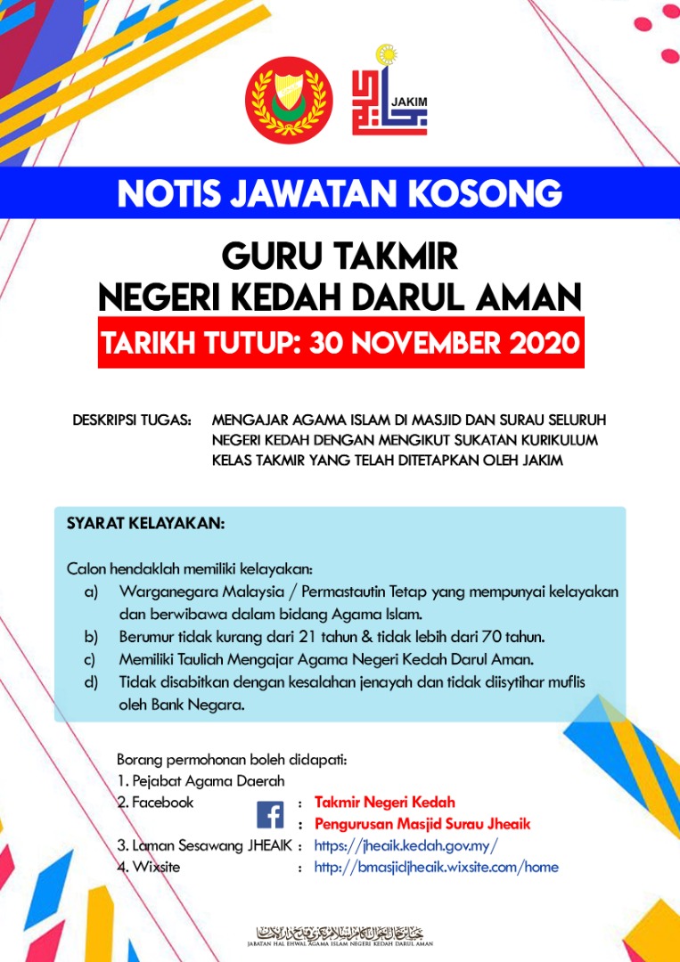 Kedah 2021 kosong jawatan Jawatan Kosong